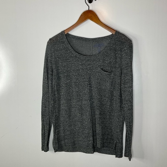 Gap Linen Blend Gray Long Sleeve Shirt Size Xsmall - Picture 1 of 5